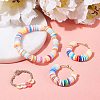 Flat Round Handmade Polymer Clay Bead Spacers CLAY-R067-4.0mm-46-6