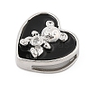 Brass Micro Pave Cubic Zirconia Slide Charms ZIRC-I068-24P-01-2