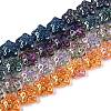 Electroplate Transparent Glass Beads Strands EGLA-N020-02-1