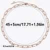 304 Stainless Steel Textured Paperclip Chain Necklaces for Women HX6515-4-1