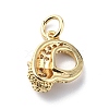 Brass Micro Pave Cubic Zirconia Charms ZIRC-F131-03G-2