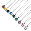 Square Brass Pave Cubic Zirconia Pendant Necklaces for Women NJEW-G156-02P-1