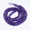 Natural Amethyst Round Bead Strands G-M212-8mm-03B-2