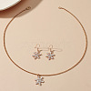 Christmas Theme Alloy Enamel Pendant Necklaces & Dangle Earrings Sets for Women WGFE393-03-1