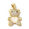 Rack Plating Brass Micro Pave Clear Cubic Zirconia Pendants KK-P268-05A-G01-1