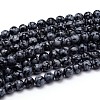 Natural Snowflake Obsidian Round Bead Strands X-G-J303-09-4mm-1