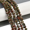 Natural Unakite Beads Strands G-A257-A16-01-2