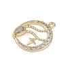 Brass Micro Pave Clear Cubic Zirconia Pendants FIND-B077-02G-11-2