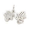 Rack Plating Brass Micro Pave Clear Cubic Zirconia Pendants KK-B093-14P-2