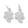 Rack Plating Brass Micro Pave Clear Cubic Zirconia Pendants KK-B093-14P-1