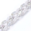 Handmade Imitation Pearl Acrylic Curb Chains AJEW-JB00626-01-3