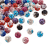 Spritewelry 64Pcs 8 Colors Two-Tone Handmade Polymer Clay Disco Ball Beads RB-SW0001-01-11