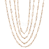   Brass Textured Paperclip Chain Necklace Making MAK-PH0004-31-1