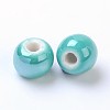 Pearlized Handmade Porcelain Round Beads PORC-S489-6mm-06-2