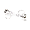 201 Stainless Steel Clip-on Earring Settings STAS-F311-14P-2