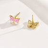 Elegant Brass Butterfly Stud Earrings EJ7103-2