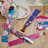 8Pcs 4 Styles Silk Cloth Floral Print Chinese Folding Fan Storage Bags ABAG-CY0001-06-4