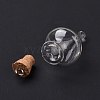 Teardrop Glass Cork Bottle Pendants AJEW-A041-01D-4
