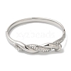 Titanium Steel Crystal Rhinestone Twist Hinged Bangles for Women BJEW-G719-15P-2