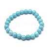 Natural Howlite Bead Stretch Bracelets BJEW-K212-A-011-2