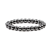 Non-magnetic Synthetic Hematite Beaded Stretch Bracelet PW-WG98097-03-1