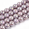 Electroplate Opaque Glass Beads Strands LS-GLAA-T032-P10mm-AB07-1