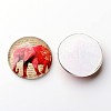 Elephant Pattern Luminous Dome/Half Round Glass Flat Back Cabochons for DIY Projects X-GGLA-L010-14mm-K04-3