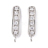 Rack Plating Brass Cubic Zirconia Hoop Earring Findings X-KK-S374-04P-04-1