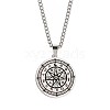 Stainless Steel 12 Constellation Moon Time Turner Pendant Twisted Chain Necklaces for Men IE4017-2-1