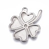 304 Stainless Steel Pendant Cabochon Settings For Enamel STAS-P245-11P-1