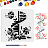 MAYJOYDIY US 1Pc Flower Theme PET Hollow Out Drawing Painting Stencils DIY-MA0004-03A-1