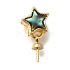 Star Brass Paua Shell Cup Pearl Peg Bails Pin Pendants KK-K389-144G-1