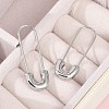 304 Stainless Steel Safety Pin Charm Huggie Hoop Earrings for Women EJEW-C096-41P-5