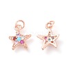 Brass Micro Pave Cubic Zirconia Charms ZIRC-F106-06-3