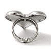 Non-Tarnish 304 Stainless Steel Heart Open Cuff Rings for Women RJEW-Z053-06P-3