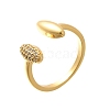 Rack Plating Brass Micro Pave Cubic Zirconia Cuff Finger Rings for Women RJEW-C117-04A-G-4