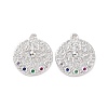 Brass Micro Pave Colorful Cubic Zirconia Pendants KK-E068-VC117-2