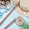 about 10.5~11 yards Ethnic Style Polycotton Jacquard Leaf Ribbons OCOR-GO0001-15A-5