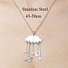 201 Stainless Steel Cloud with Planet Pendant Necklace NJEW-OY001-60-3