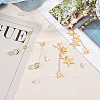 2 Pairs 2 Style Cat Eye Planet & Brass Star Asymmetrical Earrings EJEW-AN0002-20-7