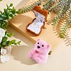 2Pcs 2 Colors Bear-Shaped Plastic Flocking Boxes CON-GF0001-09-5