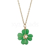 Dyed Natural Malaysia Jade Clover Pendant Necklaces NJEW-JN05132-05-2