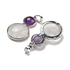 Natural Quartz Crystal & Natural Amethyst Pendants G-G147-06P-02-2