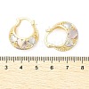 Brass Two Tone Hoop Earrings EJEW-B117-05-5