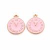 Clock Alloy Enamel Pendants ENAM-Q033-11C-1