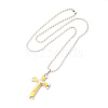 Alloy Cross Pandant Necklace with Ball Chains NJEW-K245-001C-2