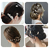 Copper Wire and ABS Imitation Pearl Hair Combs Sets for Women Girls OHAR-CY0001-20-4