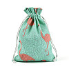 Polycotton(Polyester Cotton) Packing Pouches Drawstring Bags ABAG-T007-02E-4