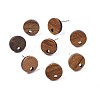 Walnut Wood Stud Earring Findings X-MAK-N033-008A-2