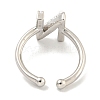 Rack Plating Brass Open Cuff Rings for Women RJEW-F162-01P-N-3